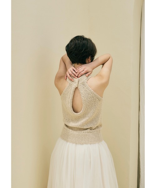 トップス NOTRE emor summer knit halter neck top セール】summer knit halter neck top（ニット/セーター