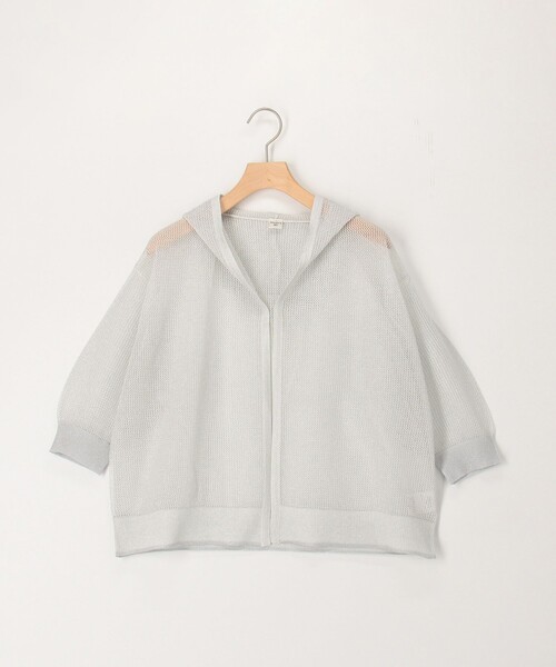 NOLLEY'S LIGHT（ノーリーズライト）の「フードメッシュはおり（カーディガン/ボレロ・レディース・ベージュ/オフホワイト/チャコールグレー・38）」の19枚目の写真