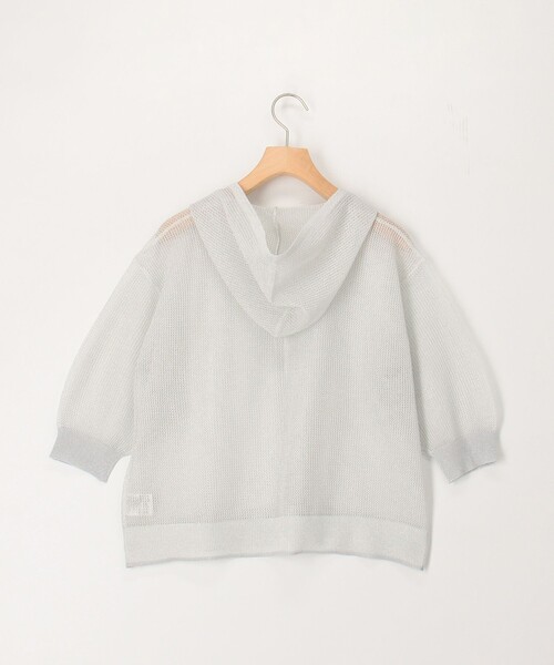 NOLLEY'S LIGHT（ノーリーズライト）の「フードメッシュはおり（カーディガン/ボレロ・レディース・ベージュ/オフホワイト/チャコールグレー・38）」の21枚目の写真