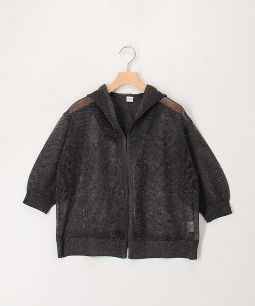 NOLLEY'S LIGHT（ノーリーズライト）の「フードメッシュはおり（カーディガン/ボレロ・レディース・ベージュ/オフホワイト/チャコールグレー・38）」の22枚目の写真