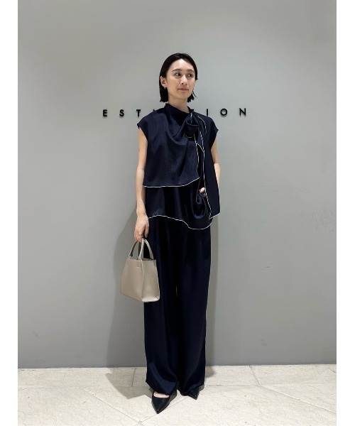 ブラウス シャツ ESTNATION / リボンタイ ブラウス レディース ESTNATION / ツイルボウタイブラウス（シャツ/ブラウス