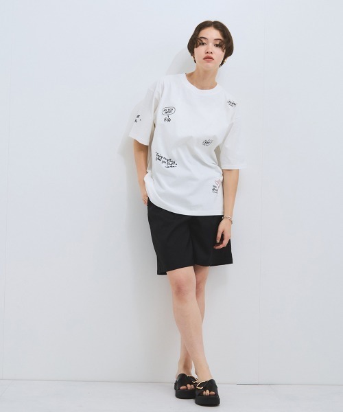 VICKY(ビッキー)の「落書き刺繍Tシャツ≪洗濯機で洗える≫(Tシャツ/カットソー・レディース・ホワイト/ブラック・M)」の11枚目の写真