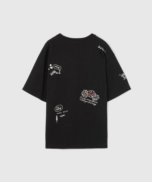 VICKY(ビッキー)の「落書き刺繍Tシャツ≪洗濯機で洗える≫(Tシャツ/カットソー・レディース・ホワイト/ブラック・M)」の13枚目の写真