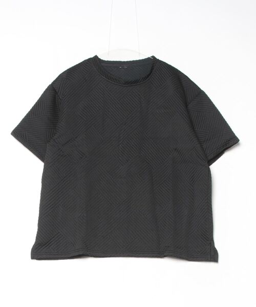 ARCADE(アーケード)の「同色織柄もちもち素材 ボックスシルエット クルーネック ショートスリーブカットソー(Tシャツ/カットソー・メンズ・ベージュ/ホワイト/グレー/ブラック・L/XL/2XL/M)」の20枚目の写真