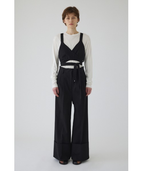 RIM.ARK(リムアーク)の「Design bustier デザインビスチェ(キャミソール・レディース・グレイッシュベージュ/ブラック・FREE)」の1枚目の写真