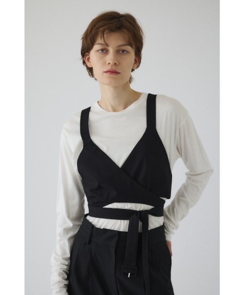 RIM.ARK(リムアーク)の「Design bustier デザインビスチェ(キャミソール・レディース・グレイッシュベージュ/ブラック・FREE)」の13枚目の写真