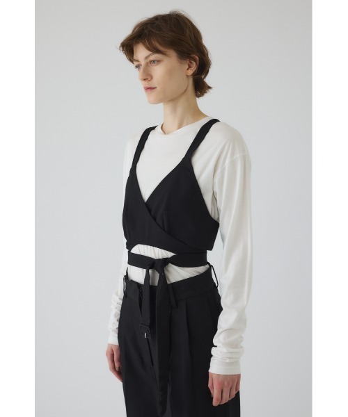 RIM.ARK(リムアーク)の「Design bustier デザインビスチェ(キャミソール・レディース・グレイッシュベージュ/ブラック・FREE)」の19枚目の写真