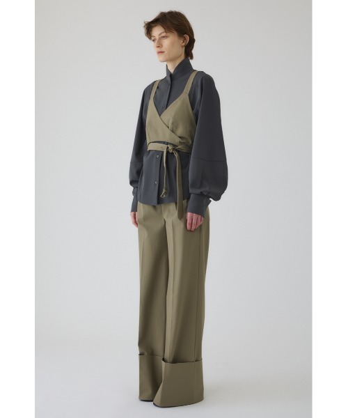 RIM.ARK(リムアーク)の「Design bustier デザインビスチェ(キャミソール・レディース・グレイッシュベージュ/ブラック・FREE)」の5枚目の写真