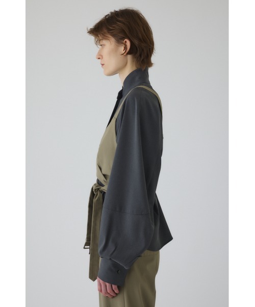 RIM.ARK(リムアーク)の「Design bustier デザインビスチェ(キャミソール・レディース・グレイッシュベージュ/ブラック・FREE)」の8枚目の写真