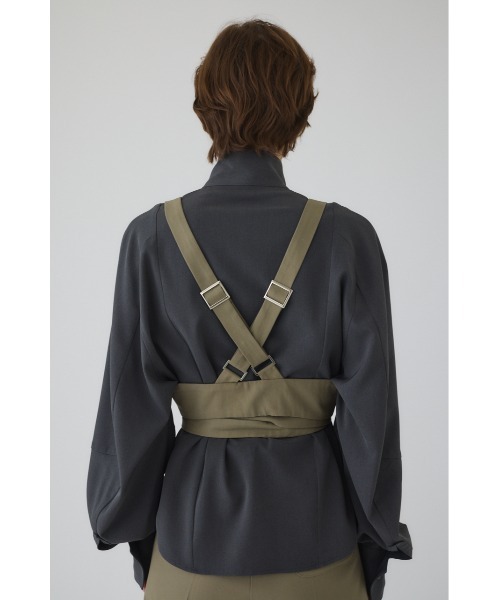 RIM.ARK(リムアーク)の「Design bustier デザインビスチェ(キャミソール・レディース・グレイッシュベージュ/ブラック・FREE)」の9枚目の写真