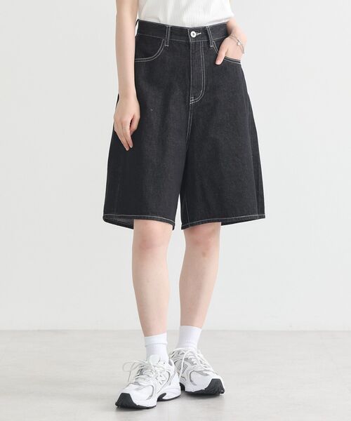 earth music&ecology（アースミュージックアンドエコロジー）の「デニムハーフパンツ（その他パンツ・レディース・ライトインディゴブルー/ブラック・S/M）」の13枚目の写真