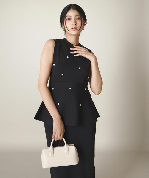 PROPORTION BODY DRESSING（プロポーションボディドレッシング）の「ドット刺繍ニットセットアップ / 1215240611（ワンピース・レディース・ブラック/ホワイト系その他・MEDIUM/P/S）」の4枚目の写真