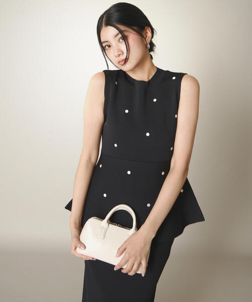 PROPORTION BODY DRESSING（プロポーションボディドレッシング）の「ドット刺繍ニットセットアップ / 1215240611（ワンピース・レディース・ブラック/ホワイト系その他・MEDIUM/P/S）」の6枚目の写真