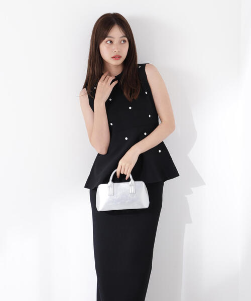 PROPORTION BODY DRESSING（プロポーションボディドレッシング）の「ドット刺繍ニットセットアップ / 1215240611（ワンピース・レディース・ブラック/ホワイト系その他・MEDIUM/P/S）」の2枚目の写真