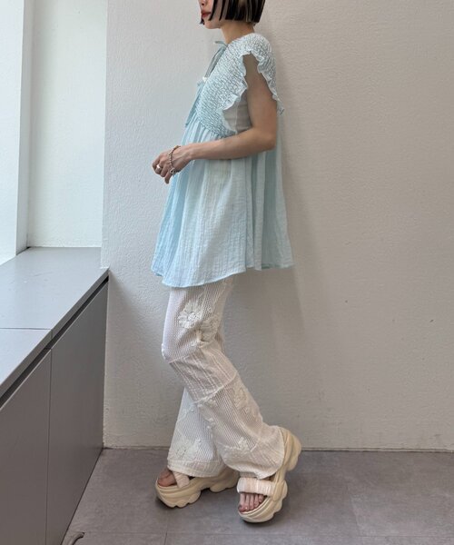 セール】【2サイズ展開】パッチワークフレアレースパンツ