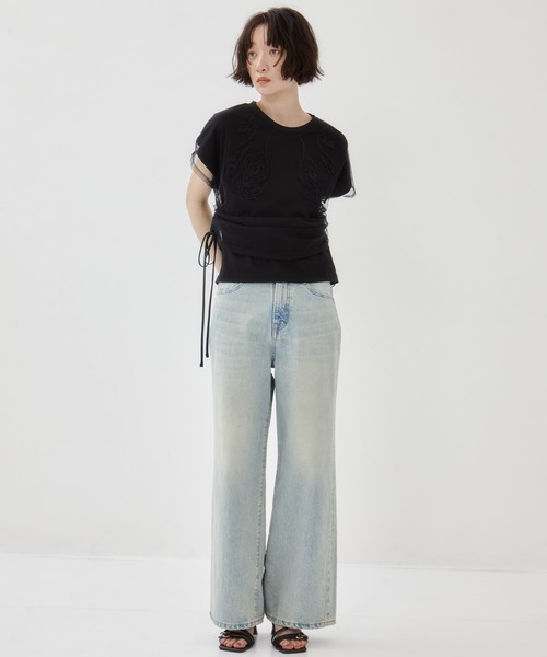 MURRAL/ミューラル】EX.embroidered tulle layered tops/エン
