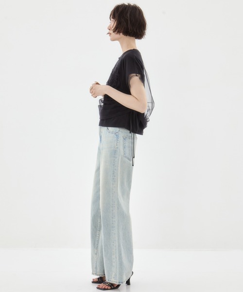 MURRAL/ミューラル】EX.embroidered tulle layered tops/エン