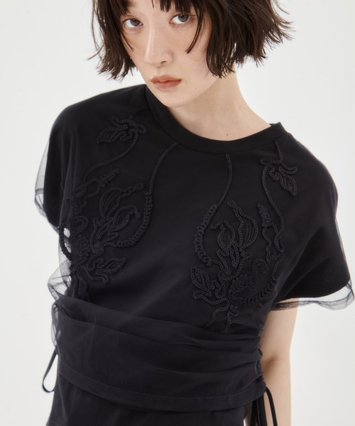 MURRAL】 Scenery embroidery sheer top / Ivy slacks – ONENESS