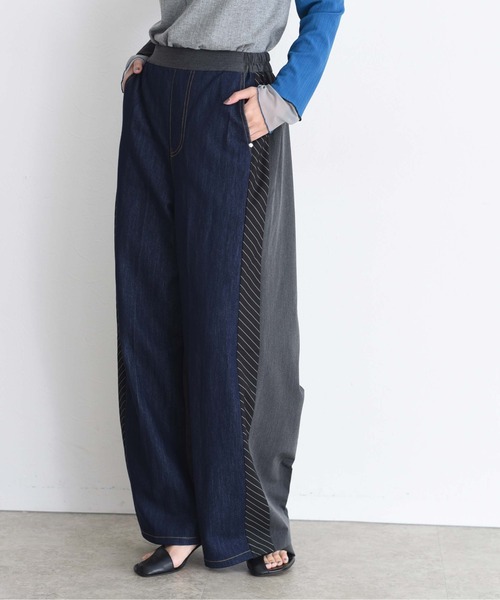 新品　今季　エイミーロウ　Eimee Law フリルトリミングパンツ　アイボリー セール】配色ラップパンツ（その他パンツ）｜Eimee Law