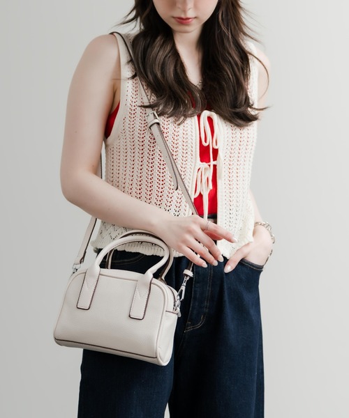 Rocky Monroe(ロッキーモンロー)の「2WAY PUレザーミニボストンバッグ ハンドバッグ ショルダーバッグ(ボストンバッグ・レディース・ブラウン/ベージュ/ブラック/ホワイト・FREE)」の6枚目の写真