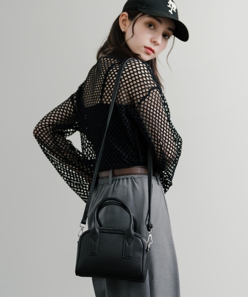 Rocky Monroe(ロッキーモンロー)の「2WAY PUレザーミニボストンバッグ ハンドバッグ ショルダーバッグ(ボストンバッグ・レディース・ブラウン/ベージュ/ブラック/ホワイト・FREE)」の12枚目の写真