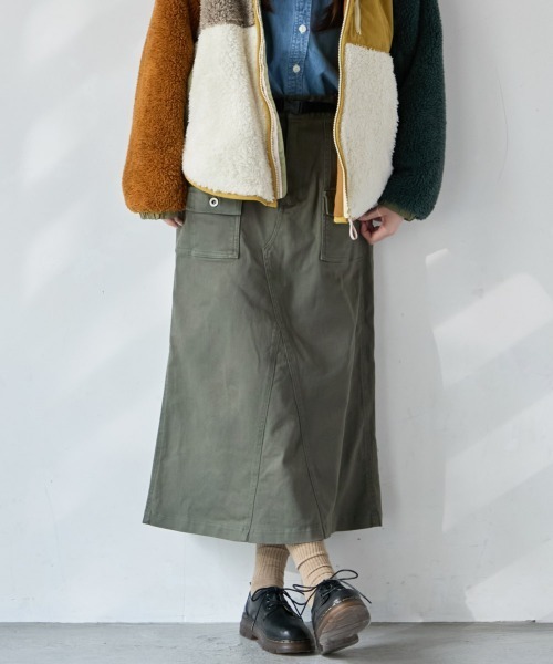 KRIFF MAYER Lady's Collection（クリフメイヤーレディースコレクション）の「【ウエスト調節･フレア】クライミングブッシュスカート（スカート・レディース・ブラック/カーキ/オフホワイト/キャメル/タン/ネイビー・MEDIUM/LARGE）」の7枚目の写真