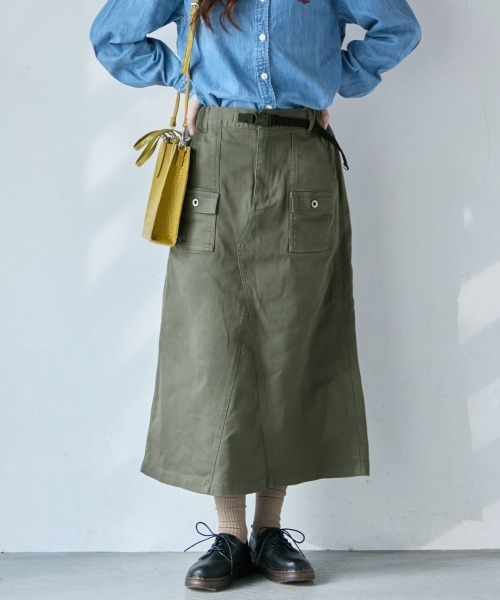 KRIFF MAYER Lady's Collection（クリフメイヤーレディースコレクション）の「【ウエスト調節･フレア】クライミングブッシュスカート（スカート・レディース・ブラック/カーキ/オフホワイト/キャメル/タン/ネイビー・MEDIUM/LARGE）」の8枚目の写真