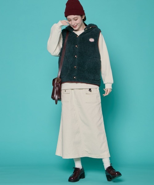 KRIFF MAYER Lady's Collection（クリフメイヤーレディースコレクション）の「【ウエスト調節･フレア】クライミングブッシュスカート（スカート・レディース・ブラック/カーキ/オフホワイト/キャメル/タン/ネイビー・MEDIUM/LARGE）」の10枚目の写真