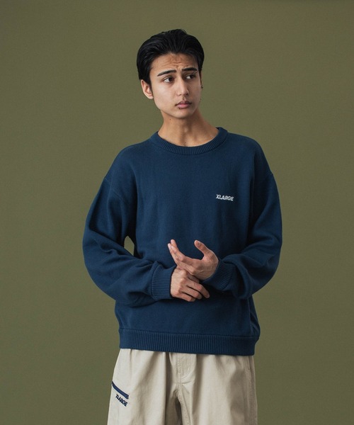 XLARGE（エクストララージ）の「OG CREWNECK KNIT（ニット/セーター・メンズ・ブラック/ネイビー・S/M/L/XL）」の2枚目の写真