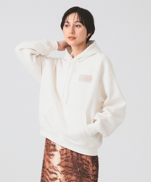 UGG（アグ）の「UGG(R) for Ray BEAMS / LOGO HOODIE（パーカー・レディース・ブラック/ホワイト・SMALL）」の10枚目の写真