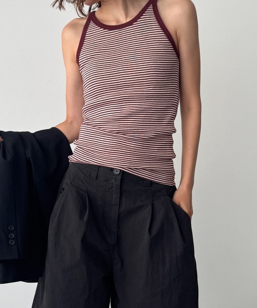 CANAL JEAN（キャナルジーン）の「Miller　カップ付アメスリタンクトップ（タンクトップ・レディース・レッド系その他/ネイビー系/ブラウン系その他・ONE SIZE）」の3枚目の写真