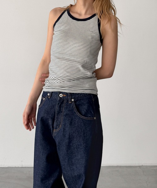 CANAL JEAN（キャナルジーン）の「Miller　カップ付アメスリタンクトップ（タンクトップ・レディース・レッド系その他/ネイビー系/ブラウン系その他・ONE SIZE）」の7枚目の写真