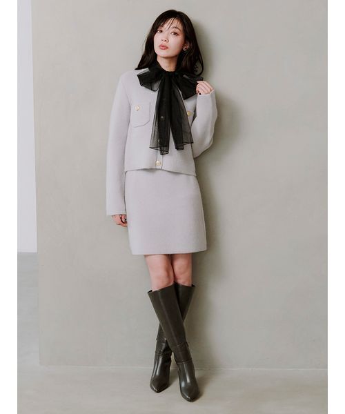 SNIDEL（スナイデル）の「フォックスニットスカート（スカート・レディース・イエロー/ライトグレー/ブラウン/ライトブルー・F）」の18枚目の写真