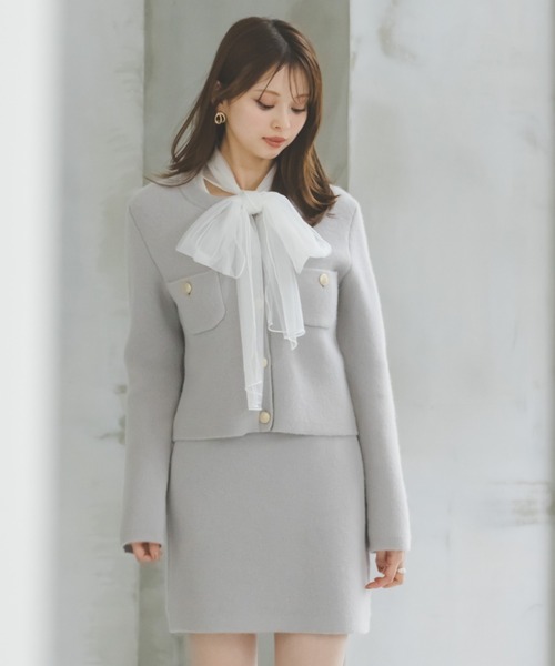 SNIDEL（スナイデル）の「フォックスニットスカート（スカート・レディース・イエロー/ライトグレー/ブラウン/ライトブルー・F）」の2枚目の写真