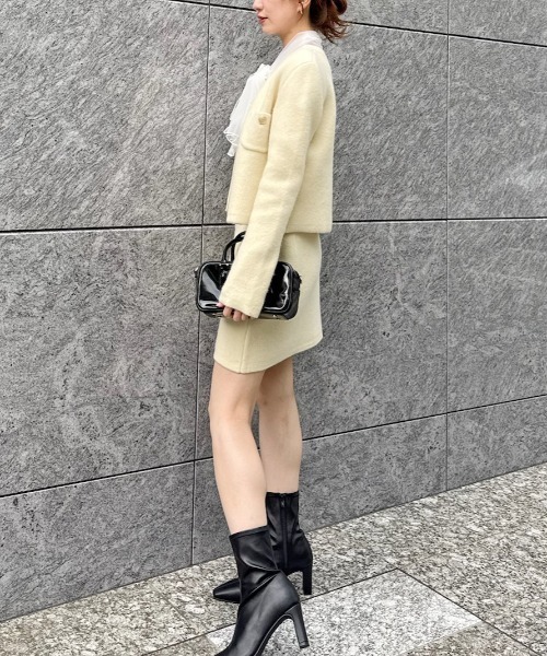 SNIDEL（スナイデル）の「フォックスニットスカート（スカート・レディース・イエロー/ライトグレー/ブラウン/ライトブルー・F）」の7枚目の写真