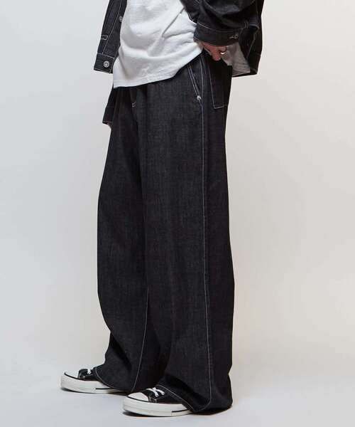 限定展開】LIGHT DENIM WIDE PANTS(SET UP)（デニムパンツ