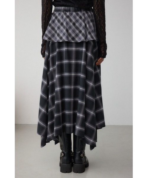 AZUL by moussy(アズールバイマウジー)の「イレヘムチェックスカート(スカート・レディース・ブラック系その他/ブラウン系その他・FREE)」の7枚目の写真