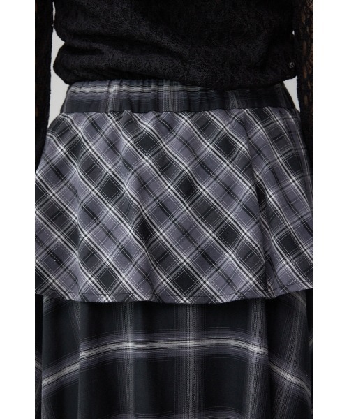 AZUL by moussy(アズールバイマウジー)の「イレヘムチェックスカート(スカート・レディース・ブラック系その他/ブラウン系その他・FREE)」の9枚目の写真