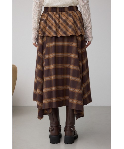AZUL by moussy(アズールバイマウジー)の「イレヘムチェックスカート(スカート・レディース・ブラック系その他/ブラウン系その他・FREE)」の15枚目の写真