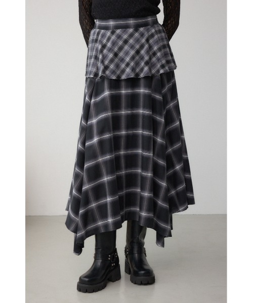 AZUL by moussy(アズールバイマウジー)の「イレヘムチェックスカート(スカート・レディース・ブラック系その他/ブラウン系その他・FREE)」の20枚目の写真
