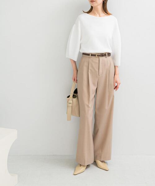 URBAN RESEARCH ROSSO WOMEN（アーバンリサーチ　ロッソ）の「ウール混防シワハイウエストワイドスラックス（その他パンツ・レディース・グレー/ベージュ/ネイビー・34/36/38/TALL）」の5枚目の写真