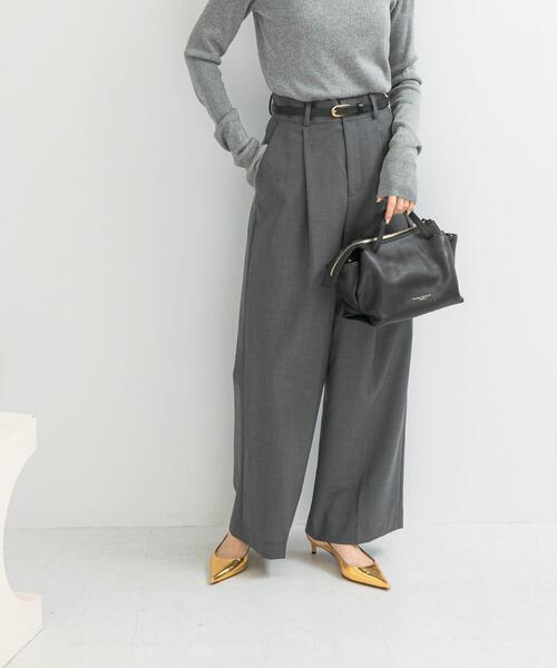 SIMPLE PROJECT ウール混ワイドスラックス　Sサイズ　ブラック ウールセミワイドスラックス ユニセックス chw24a072