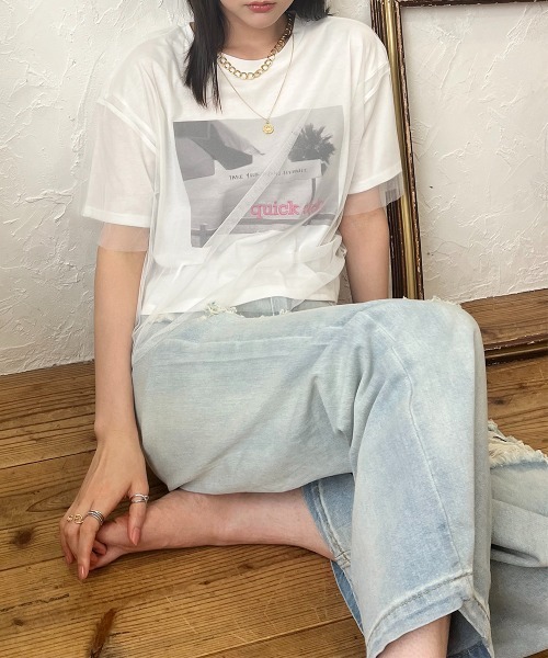 Rejoule(リジュール)の「レースダメージデニムパンツ(デニムパンツ・レディース・ライトブルー・S/M)」の11枚目の写真