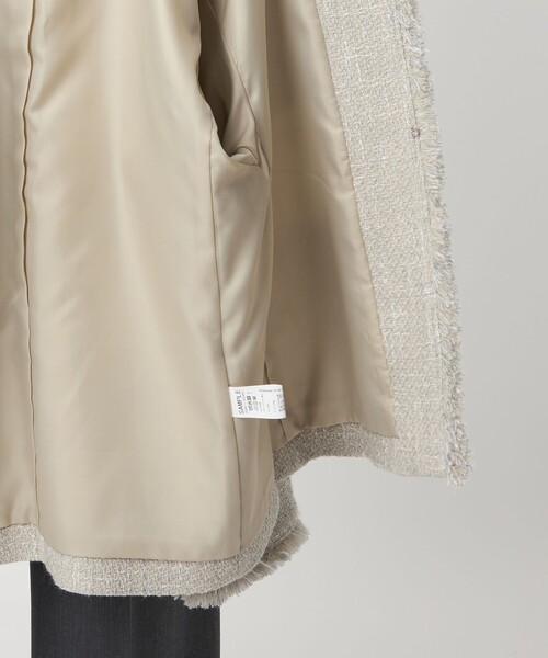 【新品未使用】ミックスツイードライク ポケット ノーカラー ジャケット ベージュ UNITED ARROWS green label relaxing - 【BEIGE】ミックス