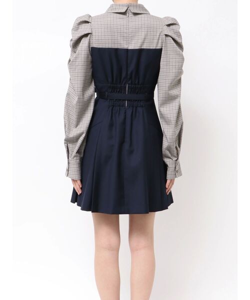 dazzlin ダズリン レイヤードシャツミニワンピース ネイビー Mサイズ dazzlin ワンピース レイヤードシャツミニワンピース : ZOZOTOWN