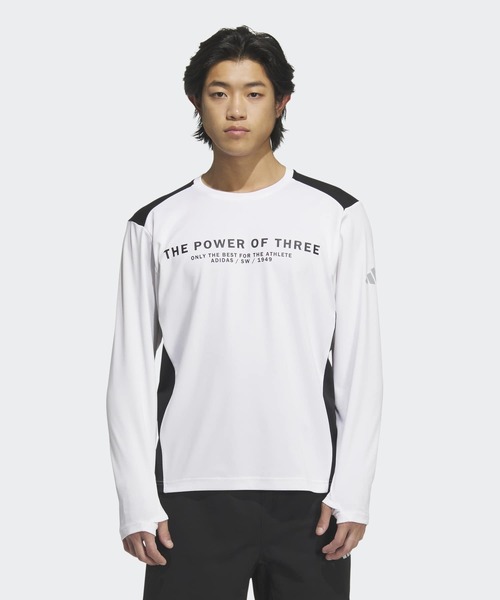 adidas（アディダス）の「アディダスアダプテーション レギュラーフィット 長袖Tシャツ / ロンT / アディダス adidas（Tシャツ/カットソー・メンズ・ホワイト/ブルー/ブラック・XX-LARGE/3XL/LARGE/MEDIUM/SMALL/X-LARGE/X-SMALL）」の2枚目の写真