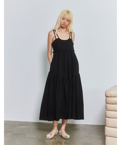 Little sunny bite（リトルサニーバイト）の「star long dress（ワンピース・レディース・ブラック/ホワイト/ピンク・SMALL/MEDIUM）」の2枚目の写真