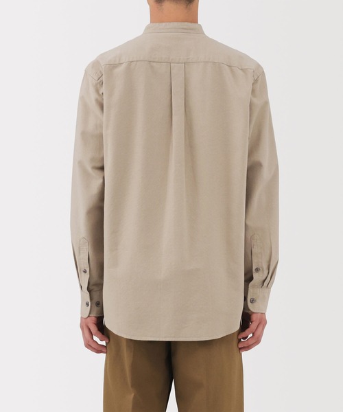 無印良品（ムジルシリョウヒン）の「紳士　洗いざらしオックススタンドカラー長袖シャツ（シャツ/ブラウス・メンズ・ダークグレー/サンドベージュ/ホワイト/ダークネイビー/カーキ・S/M/L/XL）」の13枚目の写真