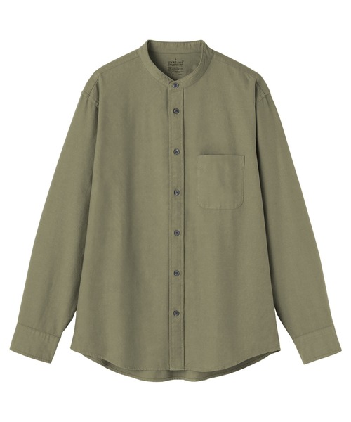 無印良品（ムジルシリョウヒン）の「紳士　洗いざらしオックススタンドカラー長袖シャツ（シャツ/ブラウス・メンズ・ダークグレー/サンドベージュ/ホワイト/ダークネイビー/カーキ・S/M/L/XL）」の19枚目の写真