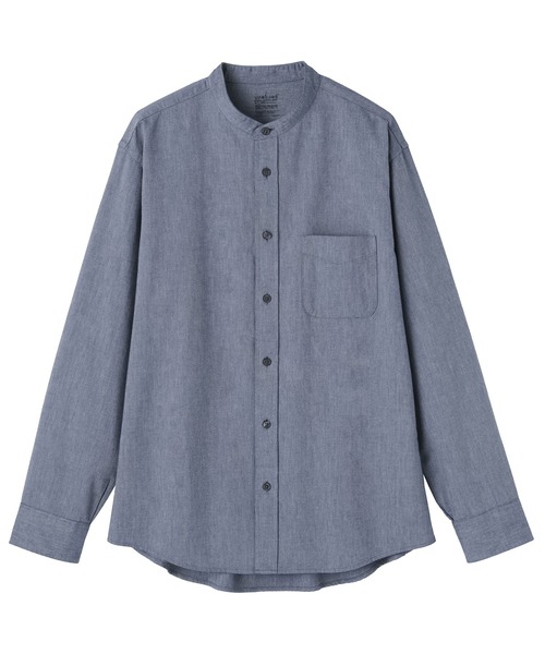 無印良品（ムジルシリョウヒン）の「紳士　洗いざらしオックススタンドカラー長袖シャツ（シャツ/ブラウス・メンズ・ダークグレー/サンドベージュ/ホワイト/ダークネイビー/カーキ・S/M/L/XL）」の22枚目の写真